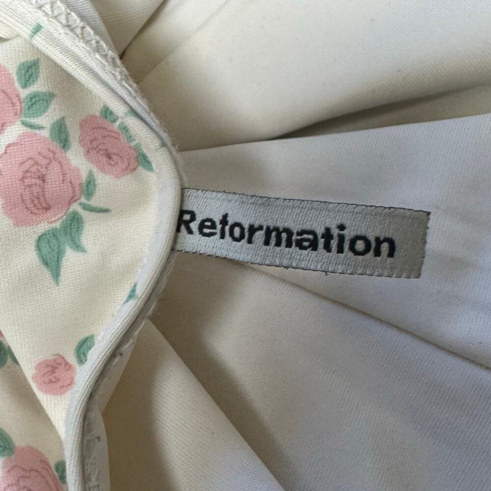 Reformation Eliza One Piece White Floral Swimsuit M EUC Romantic Cottagecore - Picture 10 of 14